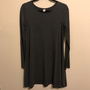 Old Navy Long Sleeve Charcoal Grey T Shirt Dress